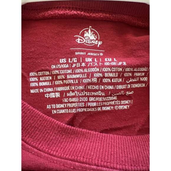 Disney Christmas Season's Greetings Red Plaid Spirit Jersey Large Holiday F17 - Picture 6 of 6